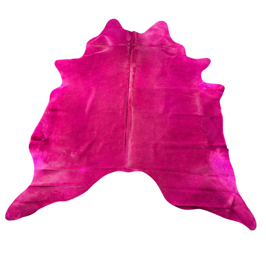 Dyed Pink Cowhide Rug Size: 7x6.5 feet D-902