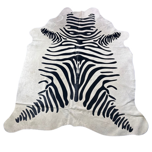 Zebra Cowhide Rug Size: 7.2x6.2 feet D-913