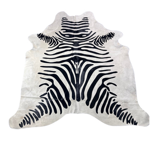 Zebra Cowhide Rug Size: 7x6.2 feet D-914