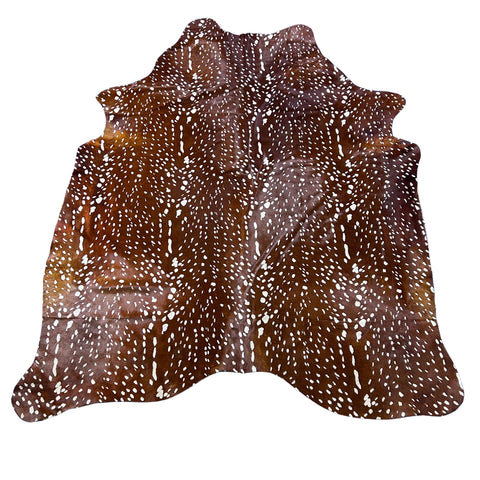 Dark Axis Deer Print Cowhide Rug Size: 7x5.7 feet D-917