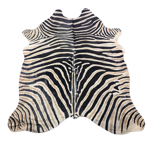 Genuine Zebra Print Cowhide Rug Size: 7x5.5 feet D-918