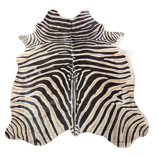 Genuine Zebra Print Cowhide Rug Size: 7x5.5 feet D-920