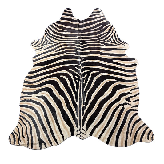 Genuine Zebra Cowhide Rug Size: 7x5.2 feet D-929