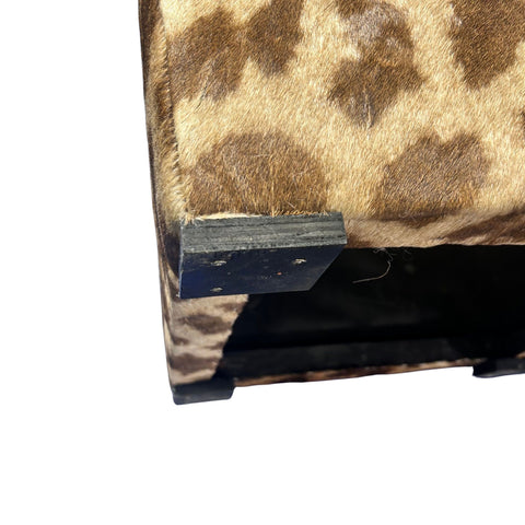 Real Giraffe Skin Ottoman Cube 20 H X 21 X 19H" Giraffe Skin Hair-on Ottoman #10