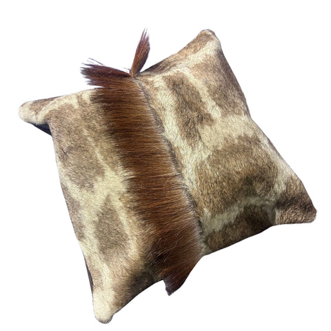 New Real Giraffe Hide Pillow Case 17x17 inches Genuine Giraffe Skin/ Suede Back