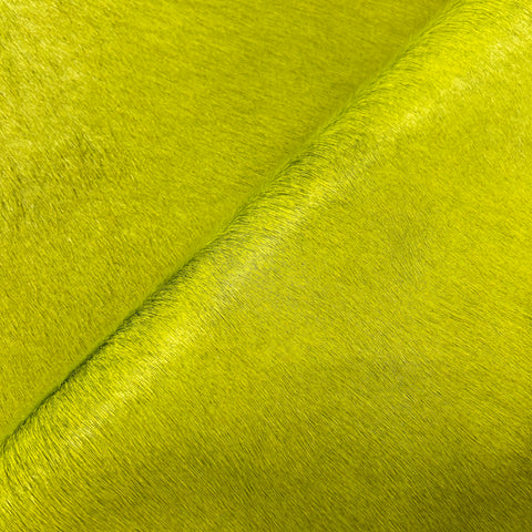 Dyed Lime Green Cowhide Rug (short hair/ gorgeous florescent) Size: 7x6.5 feet D-503