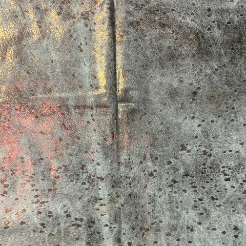 Rose Gold Cowhide Rug Size: 8x6.5 feet Z-309