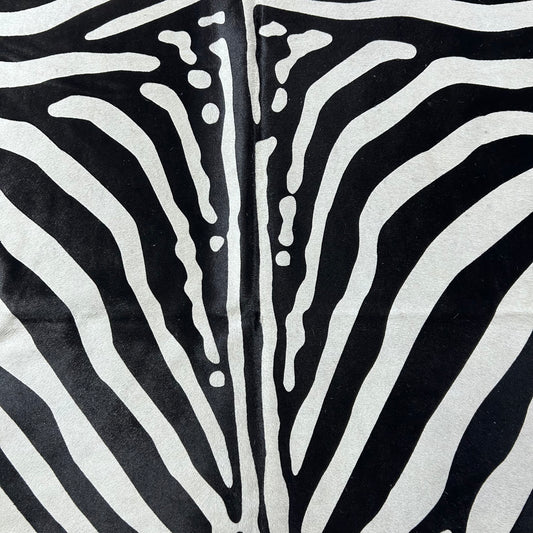 Africa Zebra Print Cowhide Rug Size: 7x6.2 feet D-946