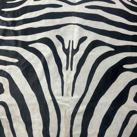 Reverse Zebra Cowhide Rug Size: 7x6 feet Z-310