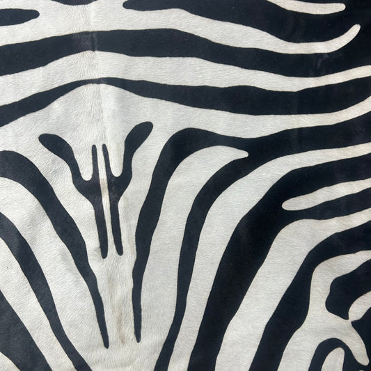 Reverse Zebra Cowhide Rug Size: 7x6 feet Z-310