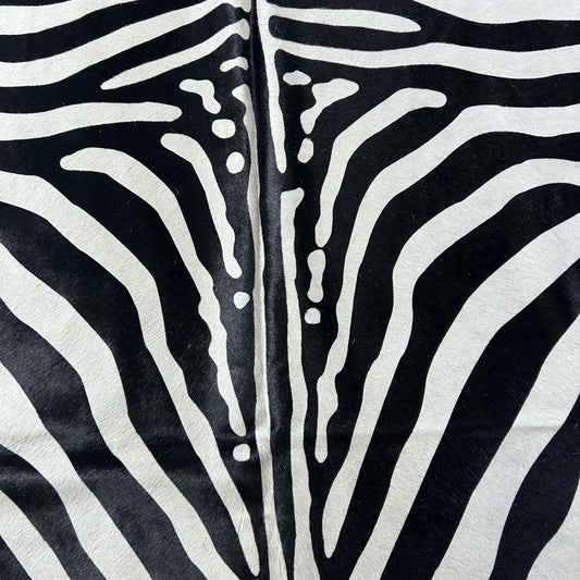 Africa Zebra Print Cowhide Rug (patch) Size: 7x6.2 feet D-948