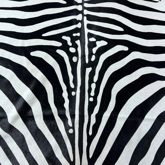 Africa Zebra Print Cowhide Rug Size: 7x6.2 feet D-950
