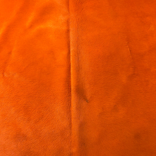 Dyed Orange Cowhide Rug Size: 6.5x7 feet D-952