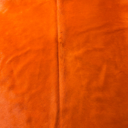 Dyed Orange Cowhide Rug Size: 7x7 feet D-954