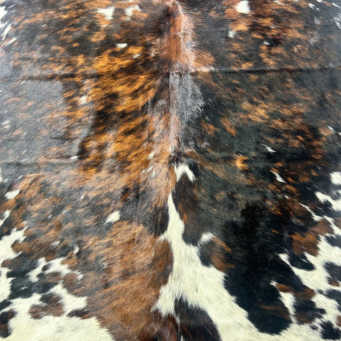 Tricolor Cowhide Rug Size: 7.5x6.7 feet X-036