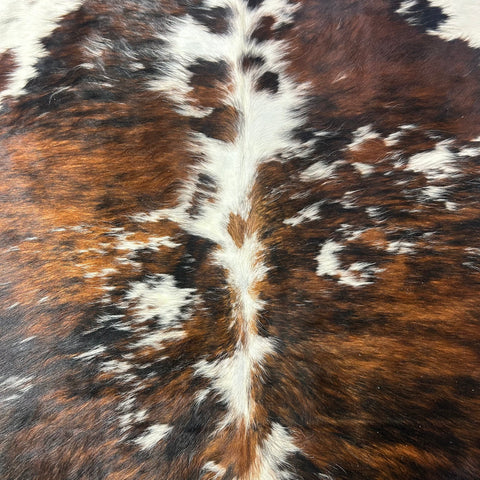 Tricolor Cowhide Rug (super thick and heavy hide) Size: 7.7x7 feet X-037