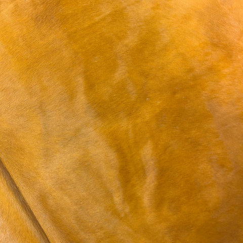 Dyed Orange Cowhide Rug Size: 7x7 feet Y-154