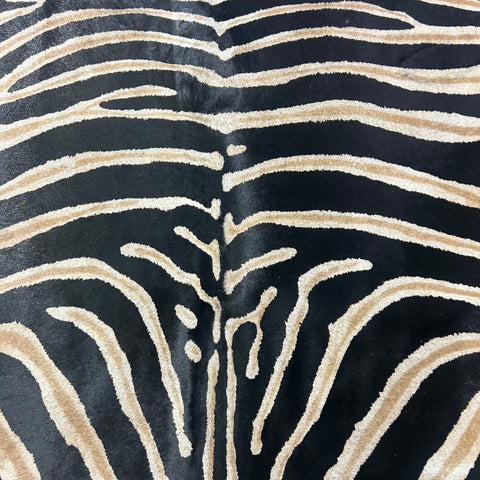 Genuine Zebra Cowhide Rug (dark inner lines) Size: 6.5x6 feet Z-314