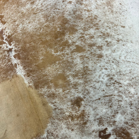 Light Brown Palomino Speckled Cowhide Rug (fire brands) Size: 8x7 feet Z-315
