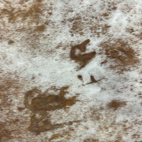 Light Brown Palomino Speckled Cowhide Rug (fire brands) Size: 8x7 feet Z-315