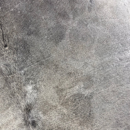 Natural Grey Cowhide Rug (some natural scratches/ beige belly) Size: 8x7 feet D-512