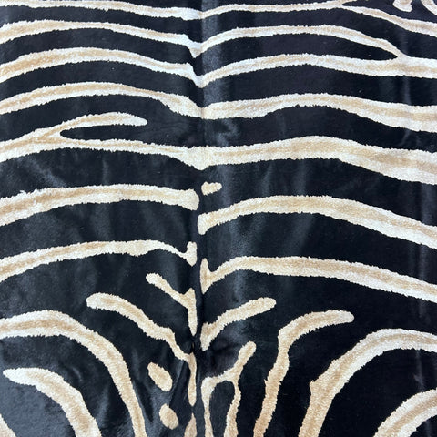 Genuine Zebra Cowhide Rug (a few small patches) Size: 7x6 feet Z-143