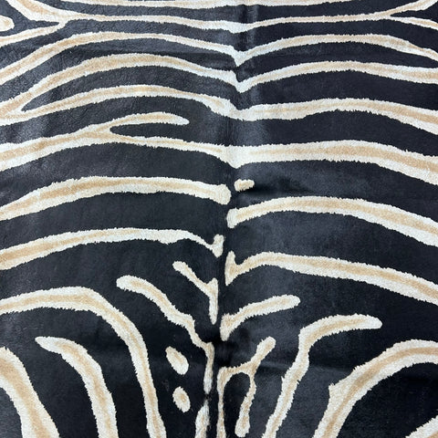 Genuine Zebra Cowhide Rug Size: 6.5x6 feet Z-144
