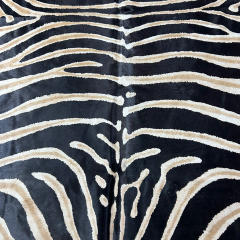 Genuine Zebra Cowhide Rug Size: 7x6 feet Z-146
