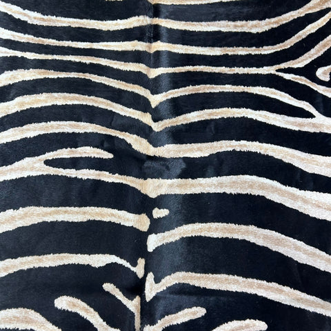 Genuine Zebra Cowhide Rug (double tone stripes) Size: 7.5x6.5 feet Z-147