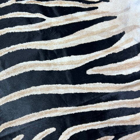 Genuine Zebra Cowhide Rug (double tone stripes) Size: 7.5x6.5 feet Z-147