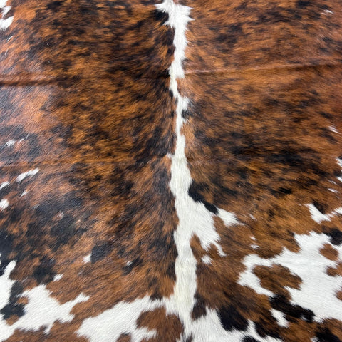 Tricolor Cowhide Rug (37.25 sq ft) Size: 7.2x6.5 feet Colombia-271
