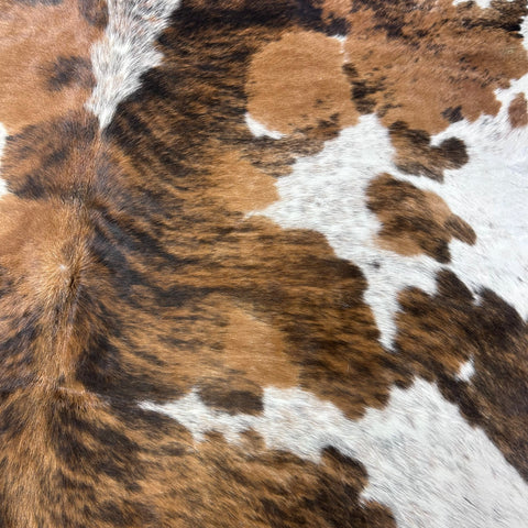 Tricolor Cowhide Rug (38.95 sq ft) Size: 7x7 feet Colombia-192