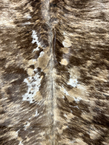 Gorgeous Tricolor Speckled Brazilian Cowhide Rug Size: 7x6.7 feet O-403