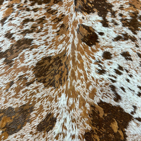 Brown and White Calf Skin with Brown Acid Washed Size: 40x31" Z-322