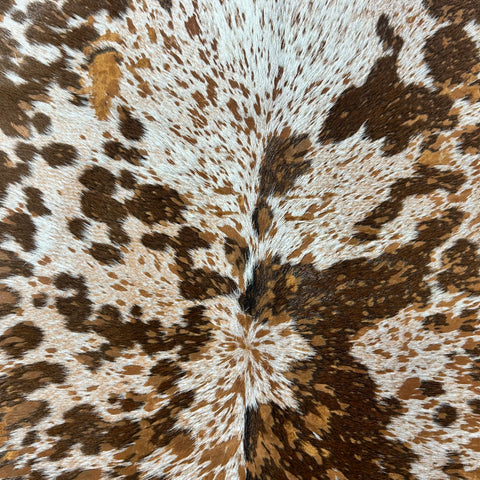 Brown and White Calf Skin with Brown Acid Washed Size: 40x31" Z-322