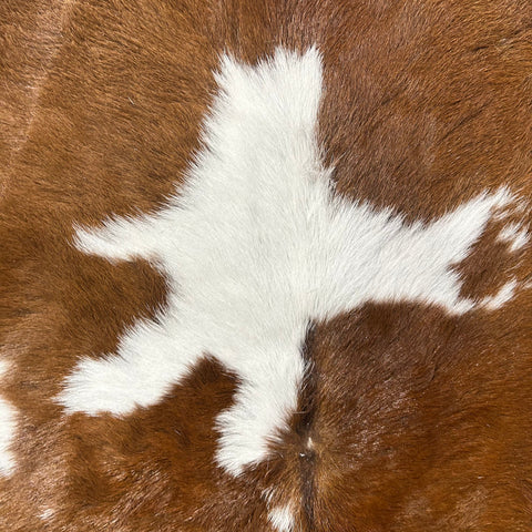 Brown and White Calf Skin Size: 44x45" Z-323