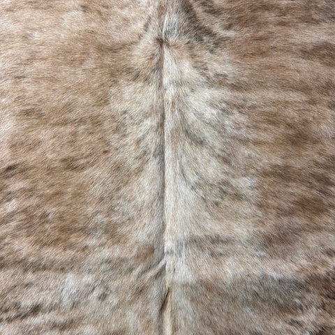 Medium Brindle Cowhide Rug with White Belly Size: 7.2x7 feet D-531