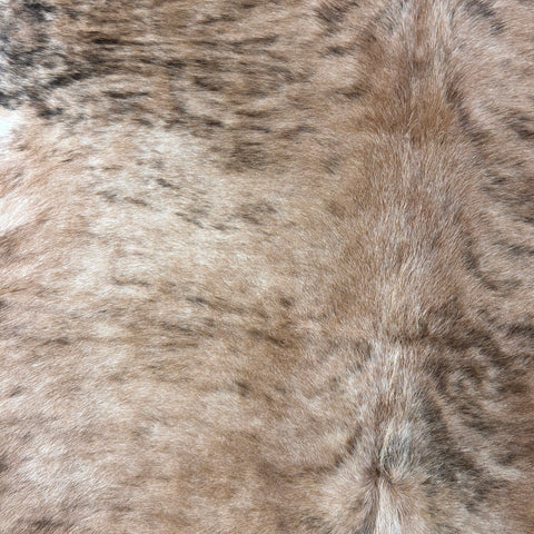 Medium Brindle Cowhide Rug with White Belly Size: 7.2x7 feet D-531