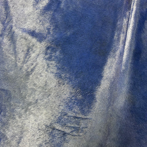Dyed Blue Cowhide Rug (1 small cut) Size: 6.2x6 feet J-017