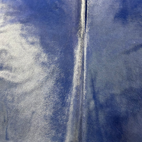 Dark Dyed Blue Cowhide Rug Size: 7x6.7 feet J-018