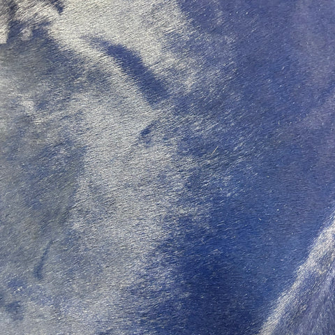 Dark Dyed Blue Cowhide Rug Size: 7x6.7 feet J-018