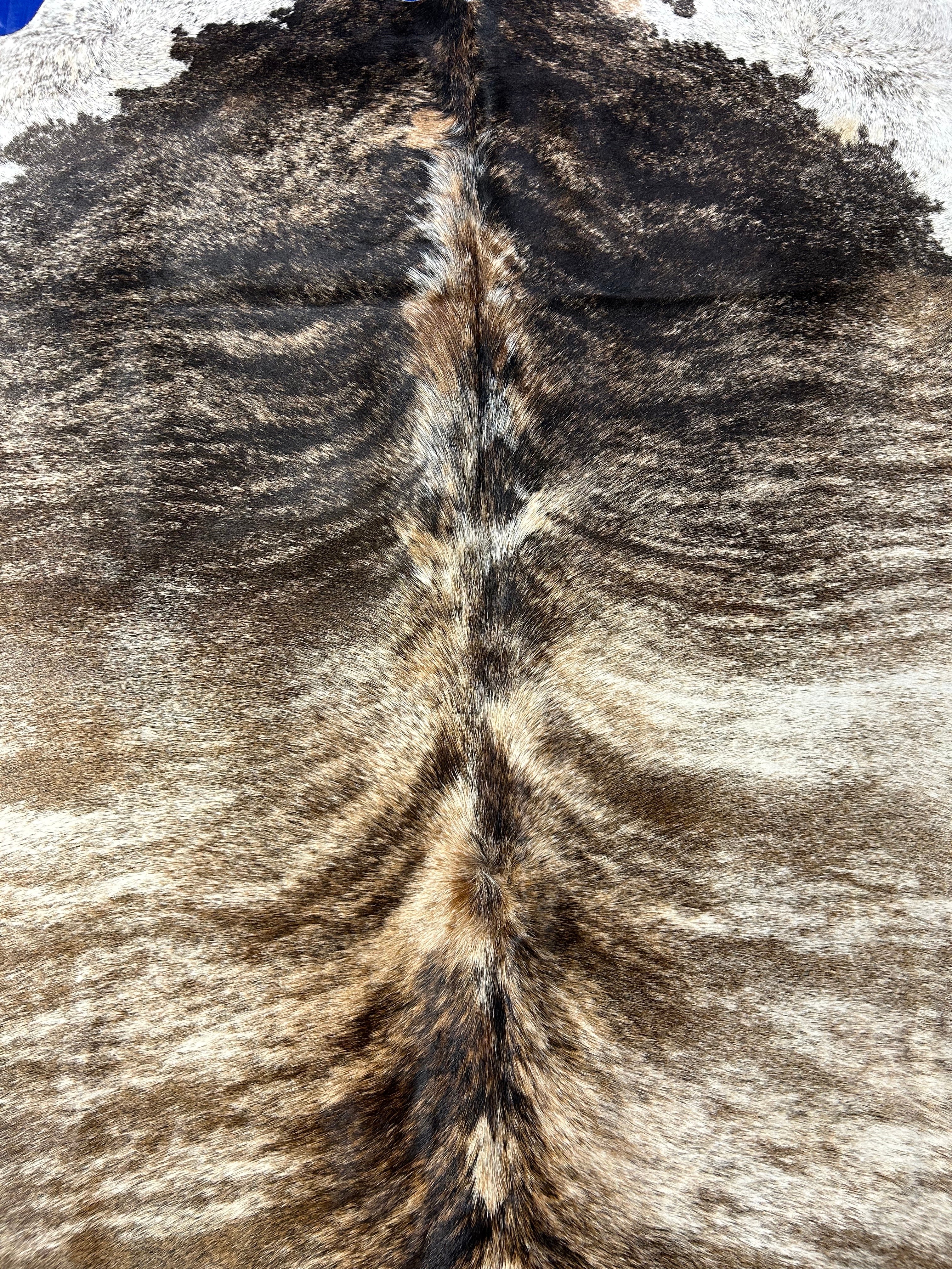 Gorgeous Light Brindle Cowhide Rug with White Belly Size: 8x7 feet O-416