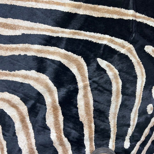 Genuine Zebra Cowhide Rug (brown inner stripes) Size: 7x6 feet Z-150