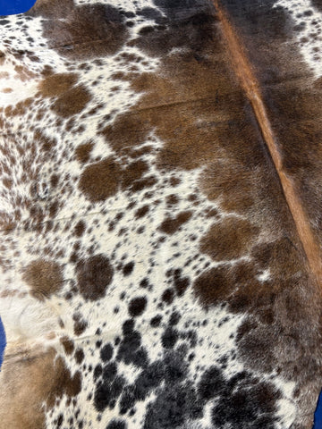 Gorgeous Spotted Brazilian Cowhide Rug Size: 8x6.7 feet O-421