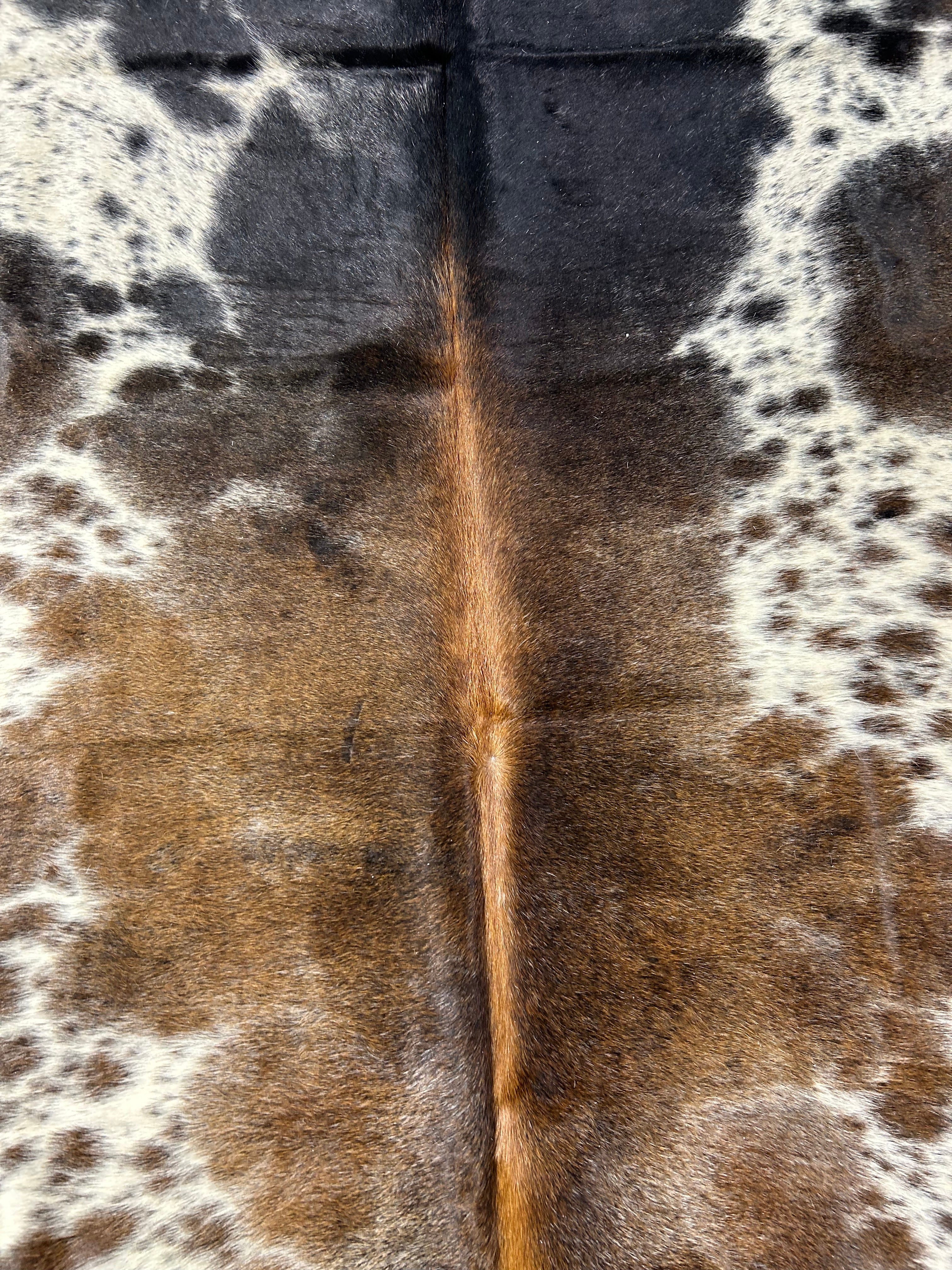 Gorgeous Spotted Brazilian Cowhide Rug Size: 8x6.7 feet O-421
