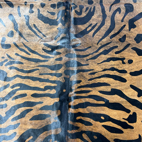 Java Tiger Cowhide Rug Size: 8x7 feet Z-152