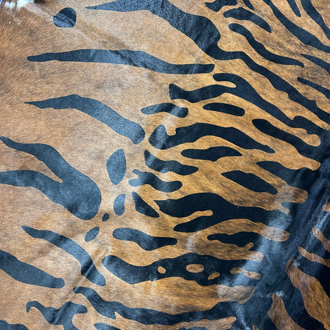 Java Tiger Cowhide Rug Size: 8x7 feet Z-152