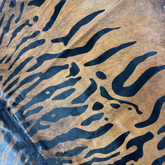 Java Tiger Cowhide Rug Size: 8x7 feet Z-152