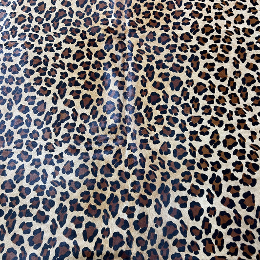 Leopard Print Cowhide Rug Size: 7.2x6 feet Z-153