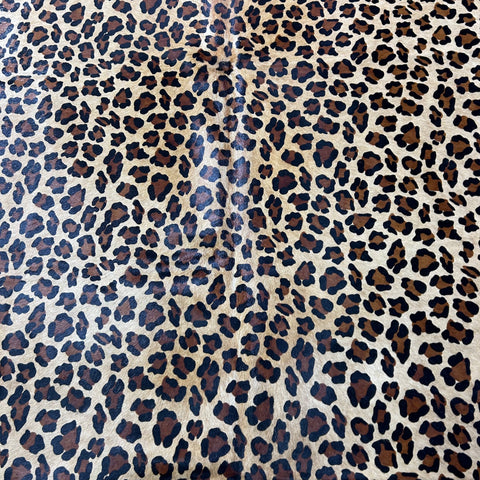 Leopard Print Cowhide Rug Size: 7.2x6 feet Z-153